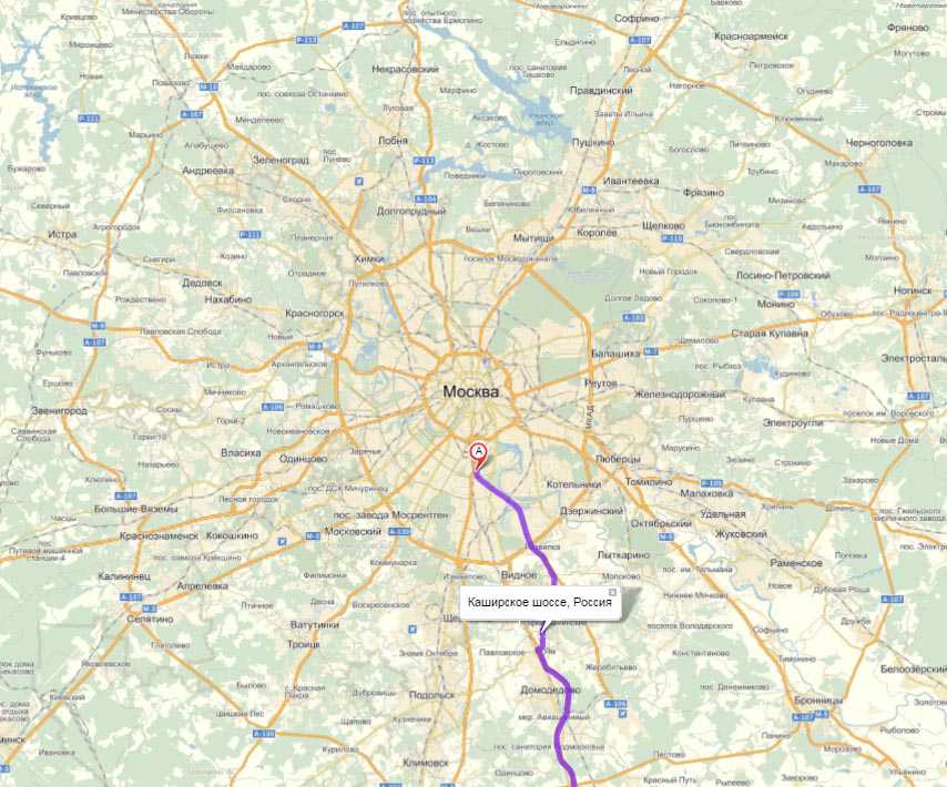 Карта шоссе москвы и московской