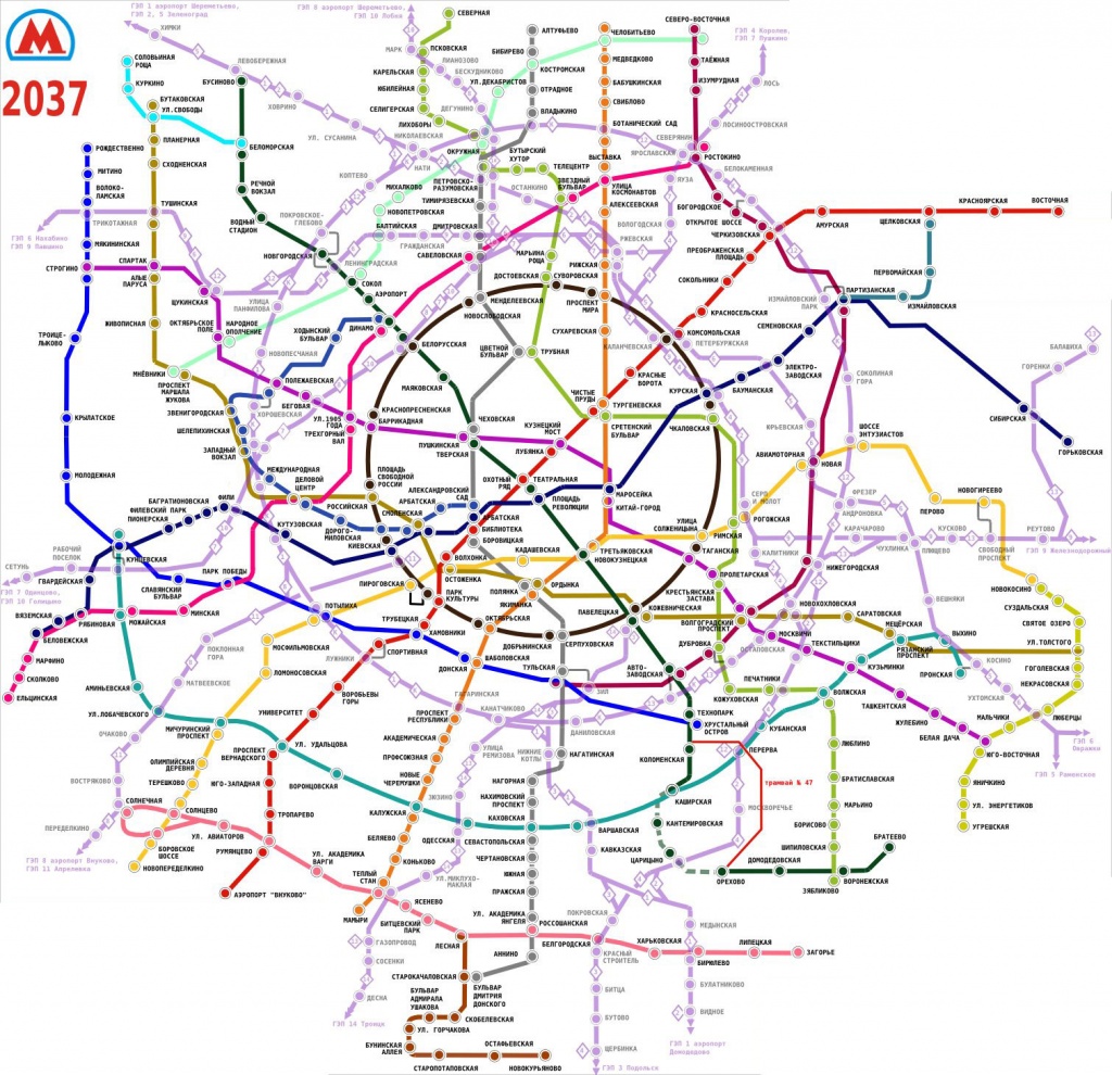 Схема московского метро 2027